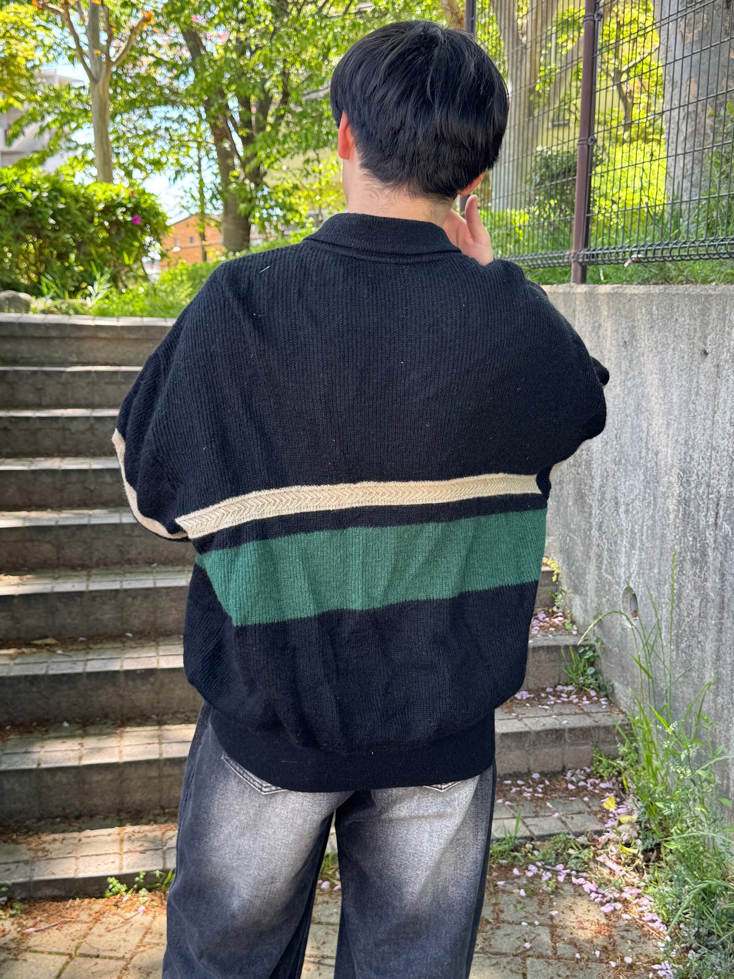 海外ボーイ風 襟ありセーター