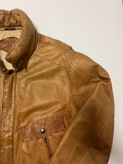 レザーフライトジャケット ライトブラウン