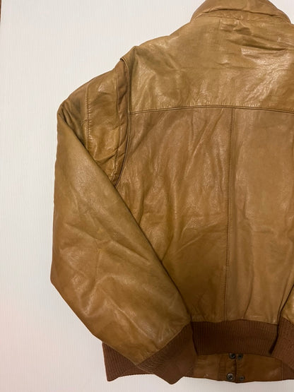 レザーフライトジャケット ライトブラウン