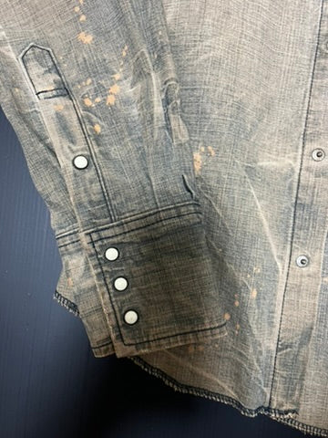 ベージュ ダメージ加工 デニムジャケット