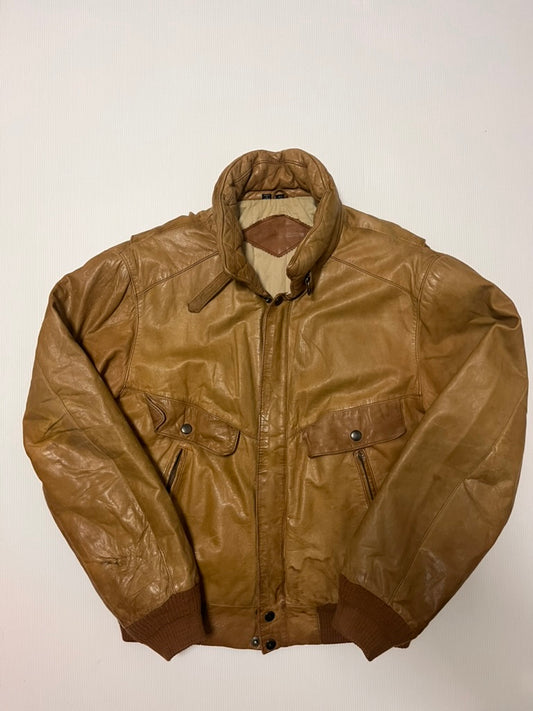 レザーフライトジャケット ライトブラウン