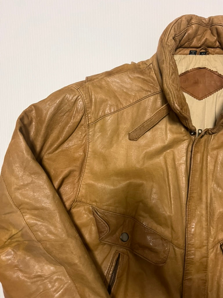 レザーフライトジャケット ライトブラウン