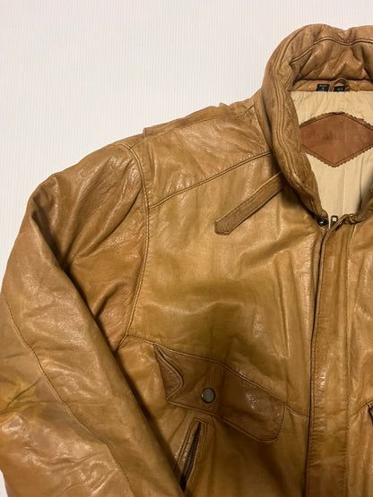 レザーフライトジャケット ライトブラウン