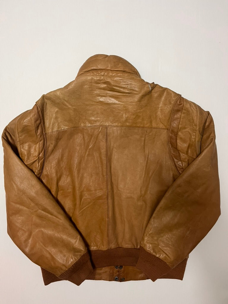 レザーフライトジャケット ライトブラウン