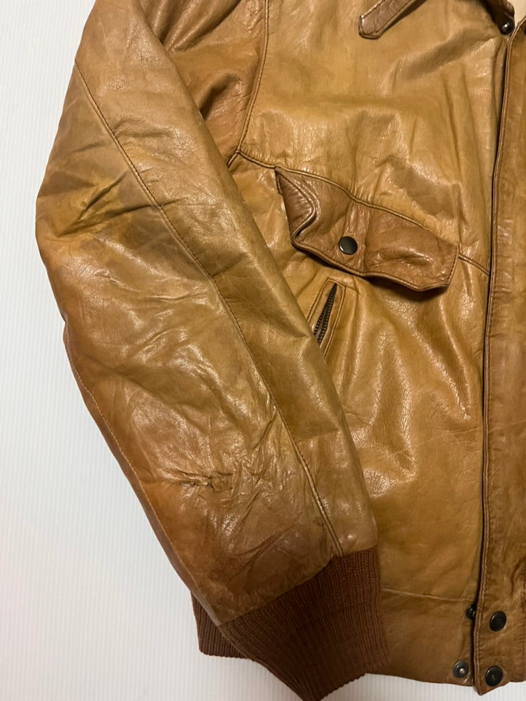 レザーフライトジャケット ライトブラウン