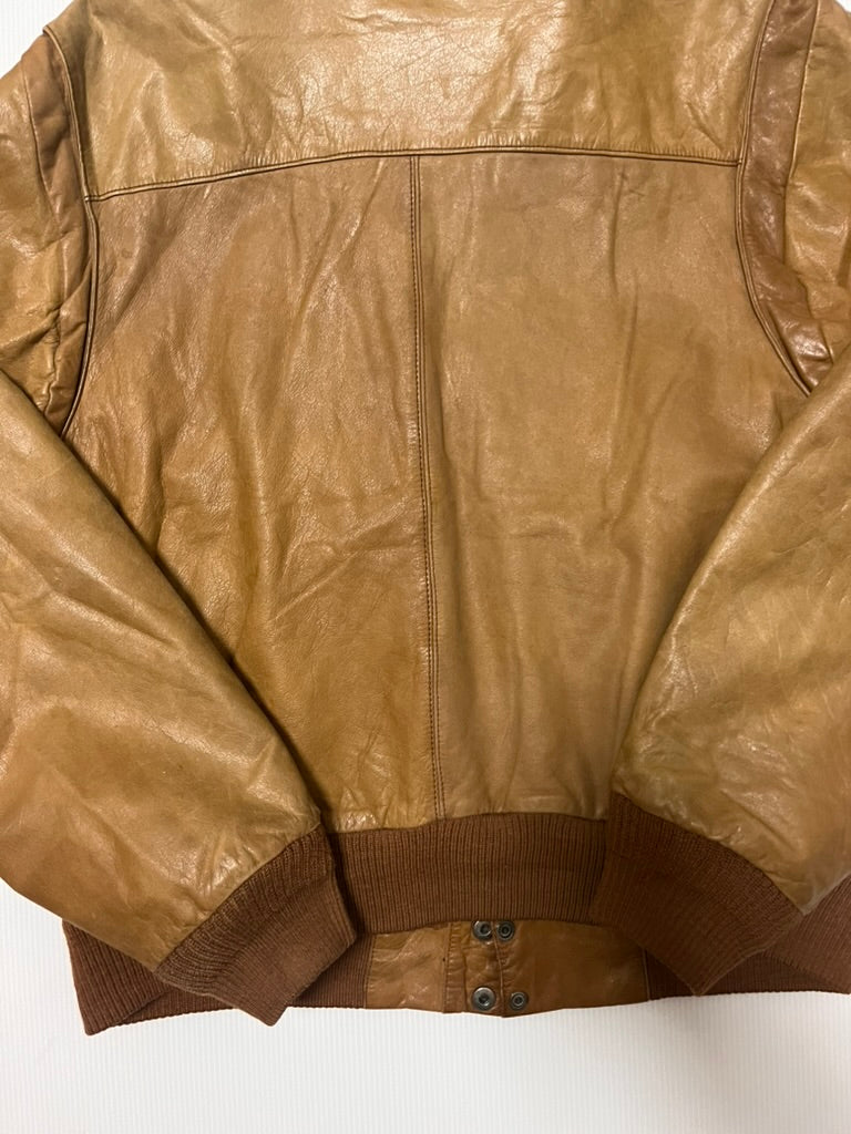 レザーフライトジャケット ライトブラウン