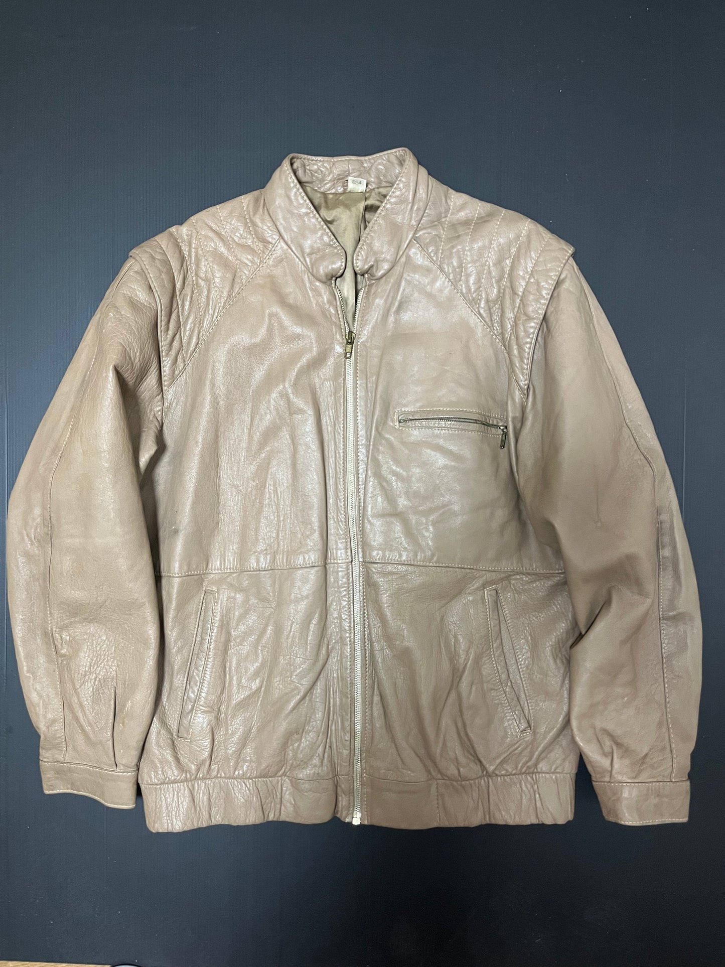 レザー ジャンパー ベージュ