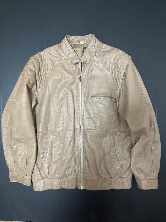 レザー ジャンパー ベージュ
