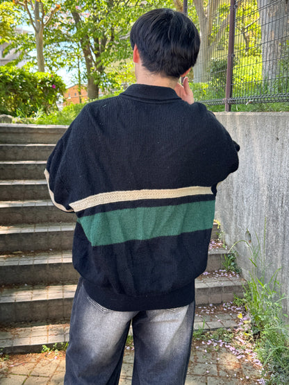 海外ボーイ風　襟ありセーター